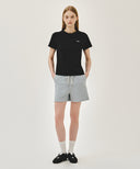 W VINTAGE CLASSIC LOGO SWEAT SHORTS IN HEATHER GREY image 3