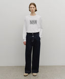M LOW-WAIST TUCK WIDE DENIM PANTS IN LIGHT BLUE image 4