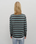 MULTI COLOR STRIPE LONG SLEEVE IN CHARCOAL GREY image 3