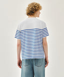 BLOCK STRIPE TEE IN BLUE image 3