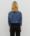 LOGO DENIM SHIRT IN BLUE image 3
