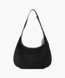 CLASSIC LOGO ROUND SUEDE SHOULDER BAG IN BLACK image 3
