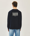 BACK CLASSIC LOGO LONG SLEEVE TEE IN NAVY image 3