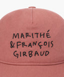 DOODLE TYPO 5PANEL COVERED CAP IN DARK PINK image 3