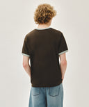 AEROCOOL CRACK CLASSIC LOGO RINGER TEE IN BROWN image 3
