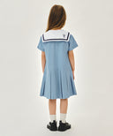KIDS W SAILOR MARINE DRESS IN LIGHT BLUE image 3