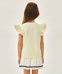 KIDS W LACE FRILL SLEEVELESS IN LIGHT YELLOW image 3