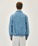 DENIM HARRINGTON JACKET IN BLUE image 9