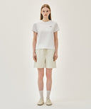CLASSIC LOGO SWEAT SHORTS IN OATMEAL image 5