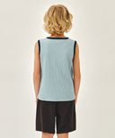 KIDS WAFFLE RINGER SLEEVELESS IN LIGHT BLUE image 3