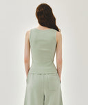 W REGULAR LOGO SLEEVELESS IN MINT image 3