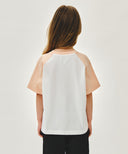 KIDS CLASSIC LOGO OVERSIZED RAGLAN TEE IN CORAL PINK
