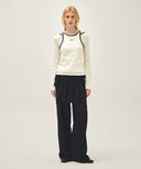 W LAYERED PLEATS SKIRT PANTS IN BLACK image 3