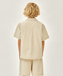 KIDS SEERSUCKER HALF SHIRT IN LIGHT BEIGE image 3