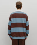 CLASSIC LOGO STRIPE RUGBY SWEATSHIRT IN BLUE image 3