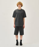 OUTLINE CLASSIC LOGO DYEING BERMUDA SWEAT SHORTS IN CHARCOAL GREY image 3