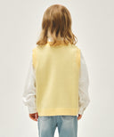 KIDS BEAR CLASSIC LOGO KNIT VEST IN YELLOW image 3