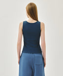 W REGULAR LOGO SLEEVELESS IN BLUE image 3