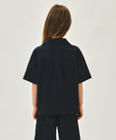 KIDS SEERSUCKER HALF SHIRT IN NAVY image 3