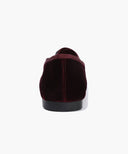 W CROSS BANDING VELVET FLAT SHOES IN BURGUNDY image 3