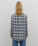 CLASSIC LOGO OMBRE CHECK SHIRT IN NAVY