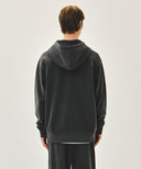 CLASSIC LOGO DYEING HOODIE ZIPUP IN CHARCOAL GREY image 3