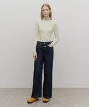 W WIDE DENIM PANTS IN DARK BLUE image 3