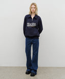 W HIGH-RISE FLARED DENIM PANTS IN BLUE image 3