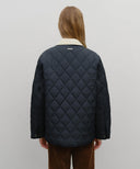 CORDUROY COLLAR QUILTED JACKET IN NAVY image 3
