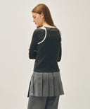 W SLEEVELESS LAYERED LONG SLEEVE TEE IN CHARCOAL GREY image 3