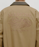 GRAPHIC EMBROIDERY COTTON BOMBER JACKET IN BEIGE image 3