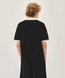 SMALL CLASSIC LOGO PK COLLAR POINT TEE IN BLACK image 3