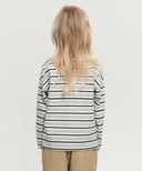 KIDS STRIPE LONG SLEEVE IN HEATHER GREY image 3