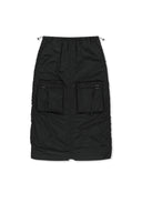 PATCH POCKET SHIRRING NYLON SKIRT IN BLACK image 11
