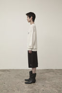COLOR TRIM LINE LOGO PULLOVER IN IVORY image 9