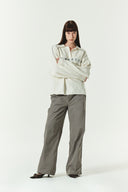 OVERSIZE PIQUE PULLOVER IN IVORY image 7