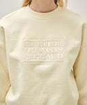 W CLASSIC LOGO CROP SWEATSHIRT IN IVORY image 4