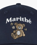 KIDS BEAR EMBROIDERY ROUND BUCKET HAT IN NAVY image 4
