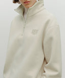 CLASSIC LOGO HALF NECK FLEECE SWEATSHIRT IN IVORY image 4