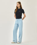 W SUMMER SEMI WIDE DENIM PANTS IN LIGHT BLUE image 7