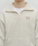 CLASSIC LOGO HALF ZIPUP SWEATSHIRT IN OATMEAL image 10