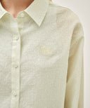 W PATTERN SHEER SHIRT IN IVORY image 14