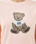 W DOODLE BEAR TEE IN LIGHT PINK image 4