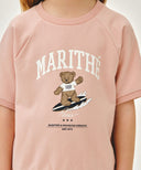 KIDS RAGLAN HALF SWEAT SET-UP IN INDI PINK image 4