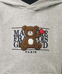 KIDS BEAR CLASSIC LOGO HOODIE IN HEATHER GREY image 4