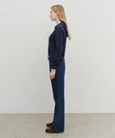 W SLIM BOOT-CUT DENIM PANTS IN BLUE image 4