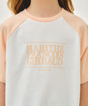 KIDS CLASSIC LOGO OVERSIZED RAGLAN TEE IN CORAL PINK