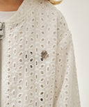KIDS W EYELET LACE ZIP-UP JACKET IN WHITE image 4