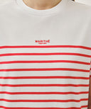 BLOCK STRIPE TEE IN RED image 4