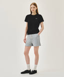 W VINTAGE CLASSIC LOGO SWEAT SHORTS IN HEATHER GREY image 4